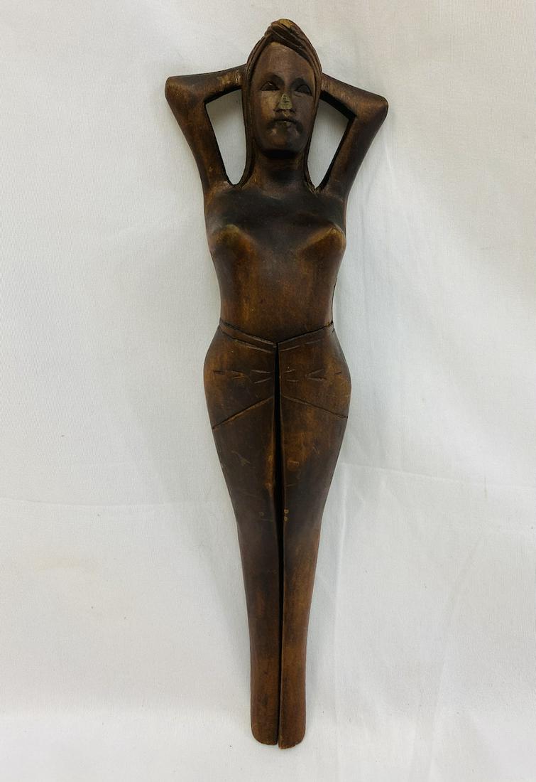 Art-Deco Style Nut Cracker: Art-Deco Style Nut Cracker | Wood - Measures 13 1/4 x 4
