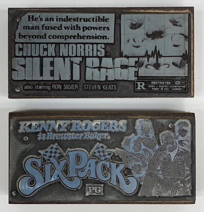 Action Thriller Movie Vintage Printing Blocks (1 of 2)