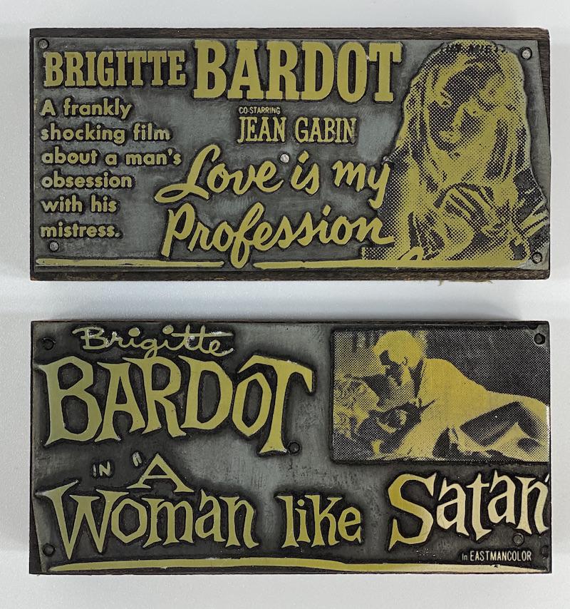 Brigitte Bardot Movies Vintage Printing Blocks (1 of 2)