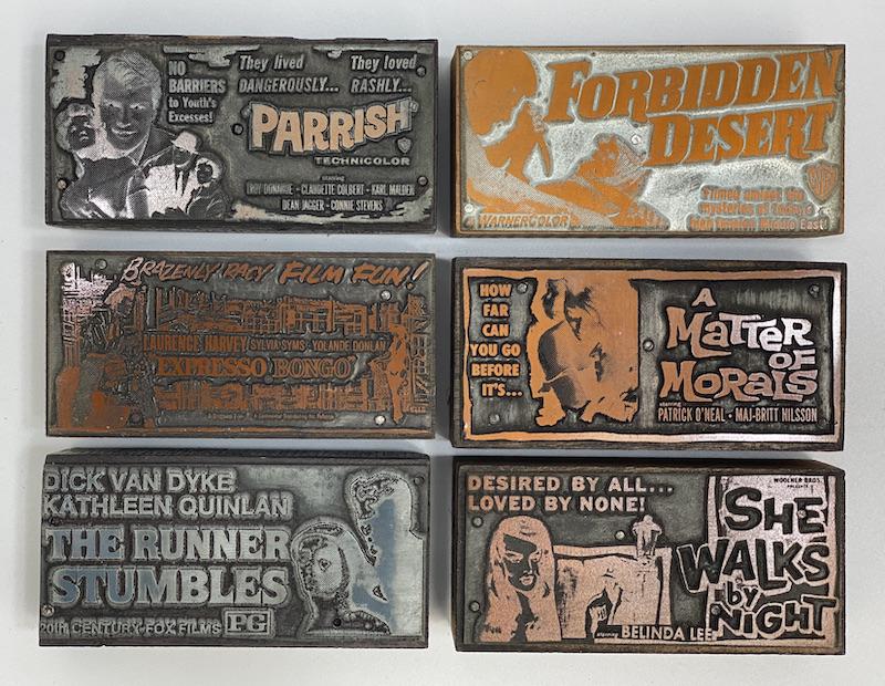 Drama Movie Vintage Printing Block: Dick Van Dyke The Runner Stumbles 1979 | Belinda Lee She Walks by Night 1959 | A Matter of Morals 1961 | Forbidden Desert 1957 | Troy Donahue - Connie Stevens - Karl Malden Parrish 1961 | Expresso Bon