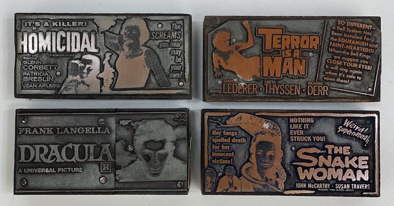 Horror Movies Vintage Printing Blocks (1 of 1)