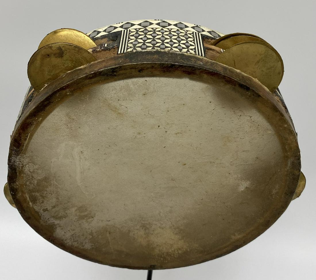 Vintage African Tambourine: African / Egyptian Vintage Tambourine : Measures 10 1/4 x 2 1/4