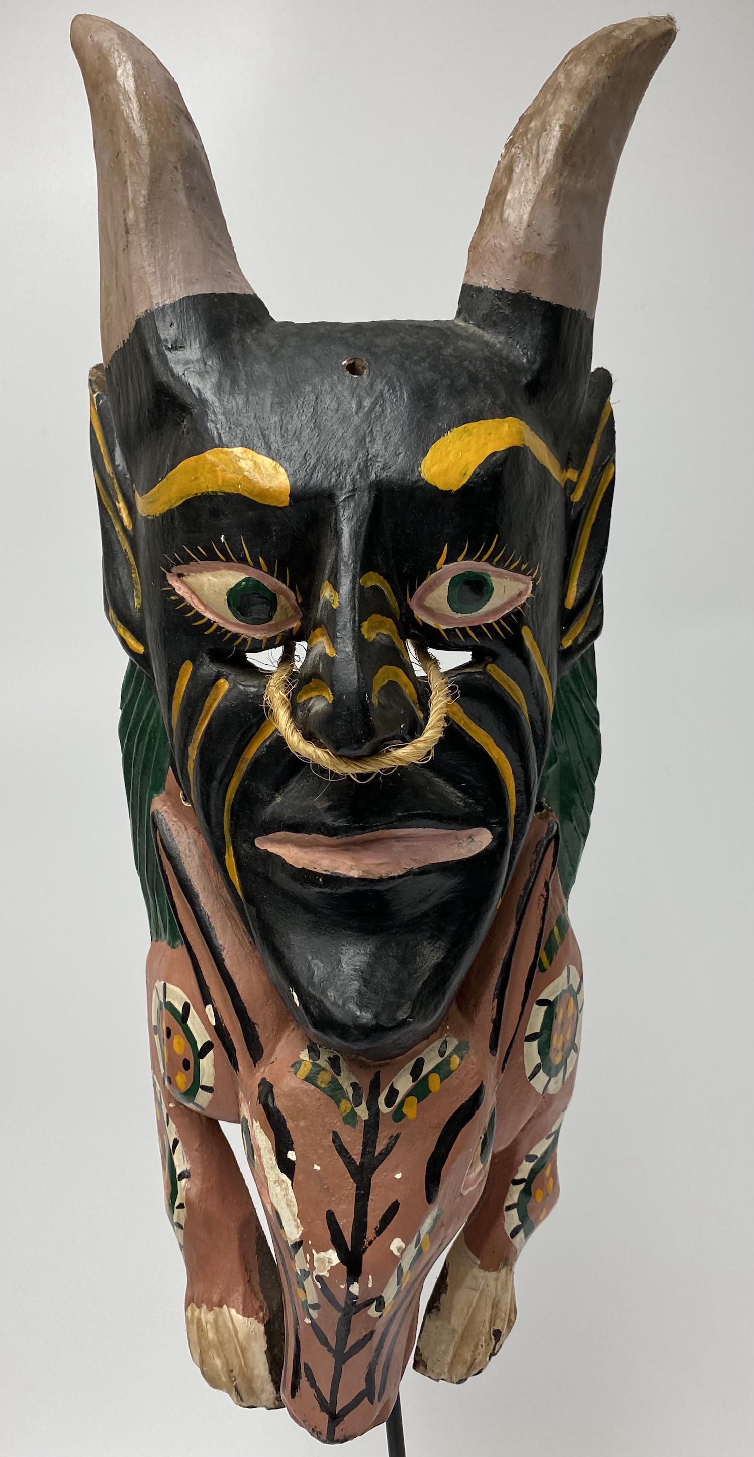 Mexican Large Devil Animal Mask with Horns (1 of 5)