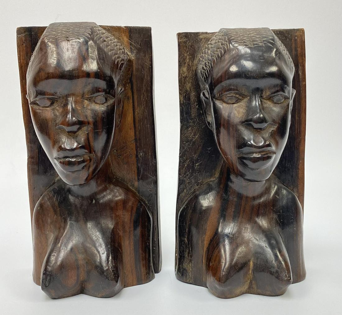 African Wood Bookends: African Solid Tamboti Wood Bookends.Measures 7 7/8 H x 4 W x 3 1/2 D