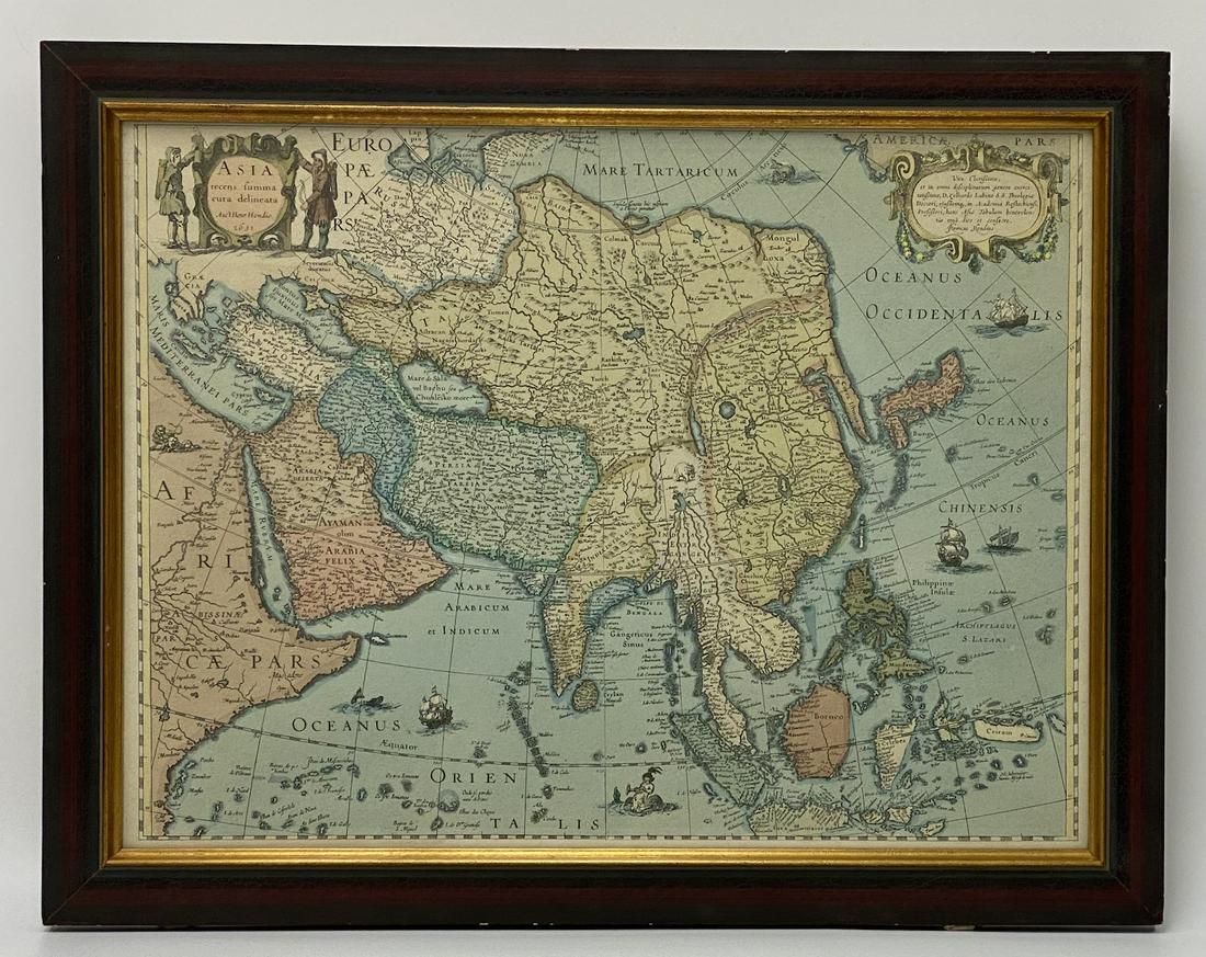 1631 Latin Hand Colored Map of Asia (1 of 6)