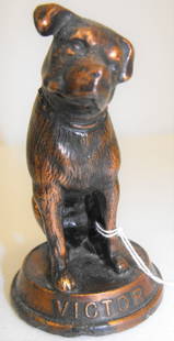 RCA Victor Nipper Dog Slush Cast Advertising Figure: RCA Victor Nipper Dog slush cast meatal advertising figure. 4 1/2" high. Age Appropriate Wear, Please see photos for a better idea of condition.