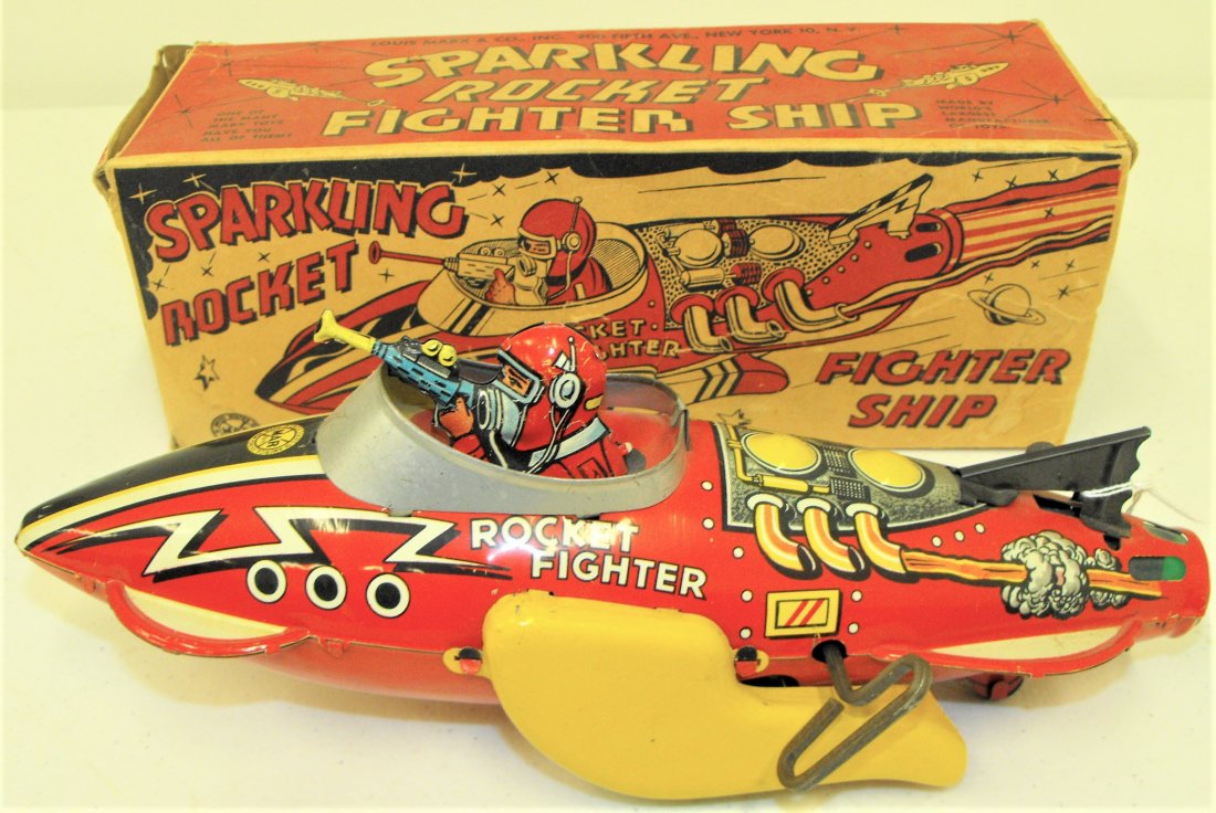 Marx Tin Rocket Fighter Ship Toy MIB (1 of 6)