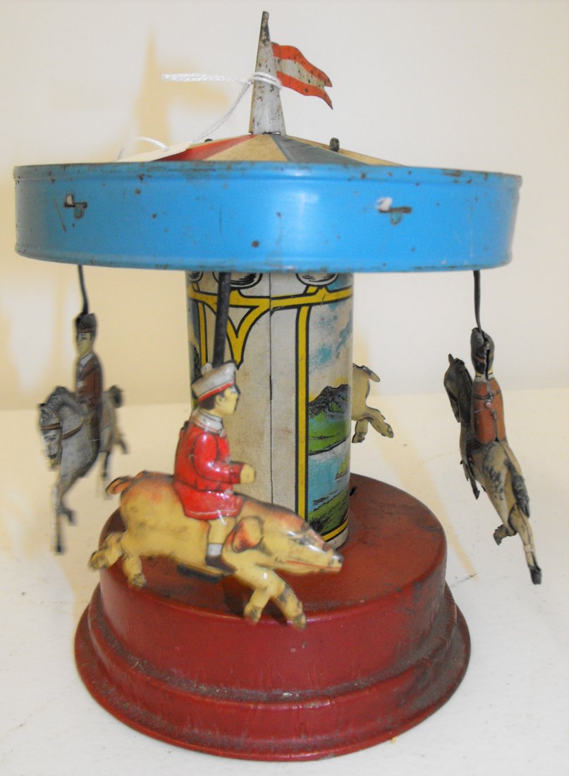 Antique Gunthermann Wind Up Carousel German Tin Toy (1 of 5)