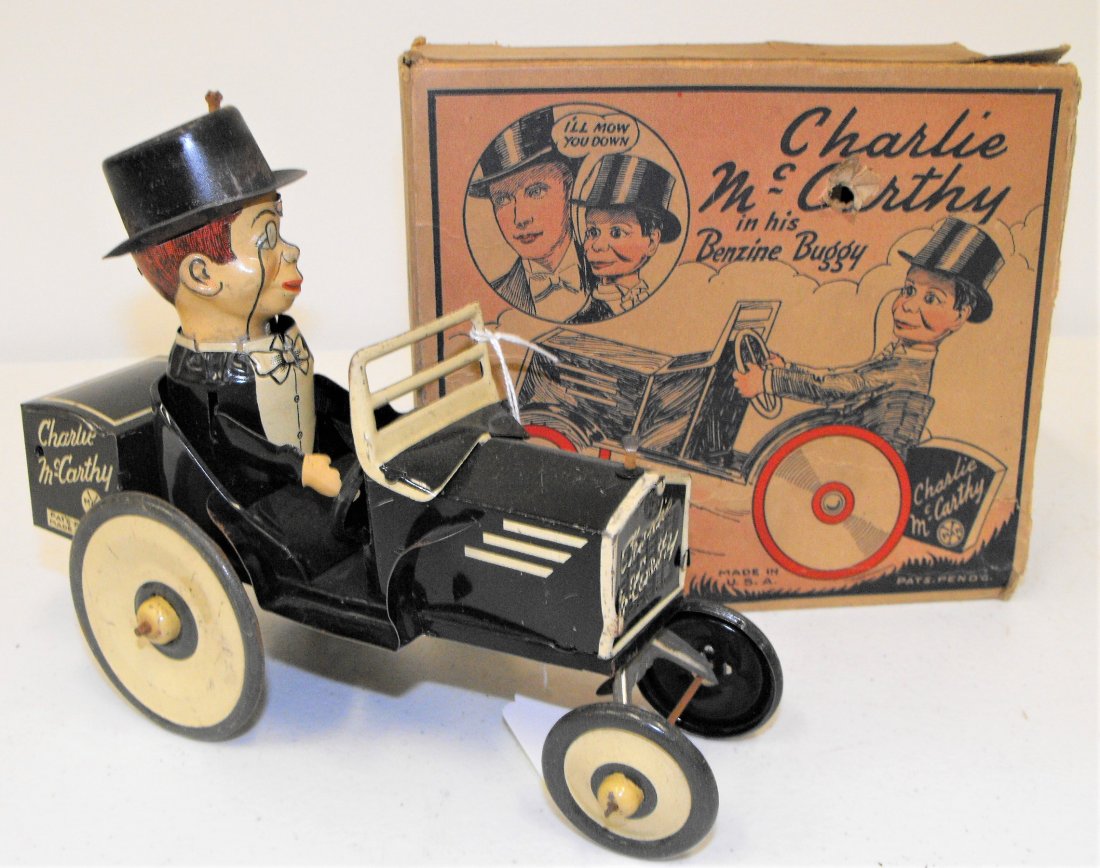 Marx Charlie McCarthy Windup Tin Toy Car With Box (1 of 6)