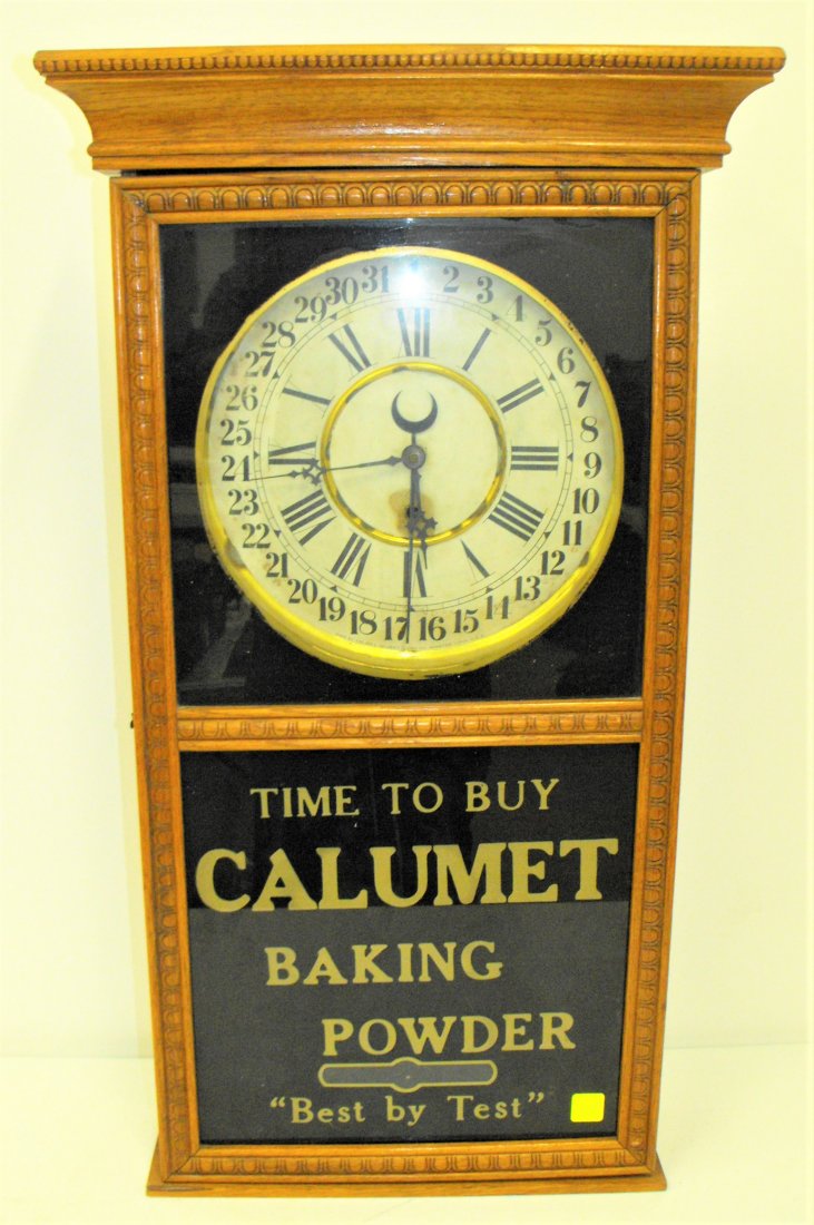 Oak Regulator Clock Advertising Calumet Baking Powder (1 of 3)