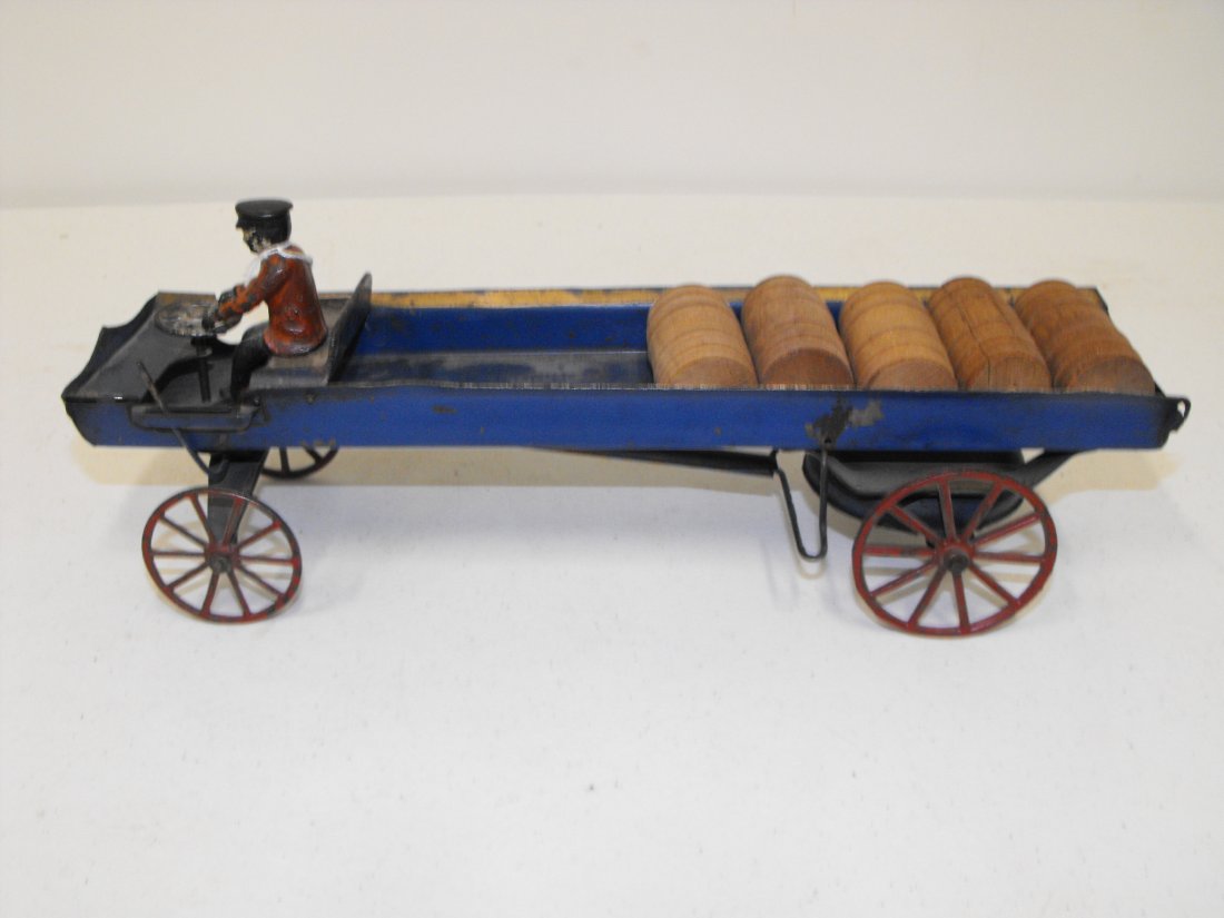 Antique Cast Iron Wind Up Toy Delivery Wagon Truck (1 of 4)
