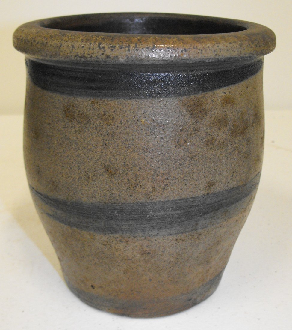 3 Stripe Cobalt Decorated Stoneware Crock (1 of 2)