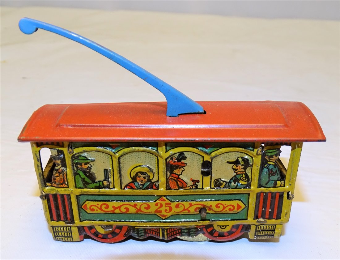Antique German Tin Penny Toy Trolley (1 of 3)