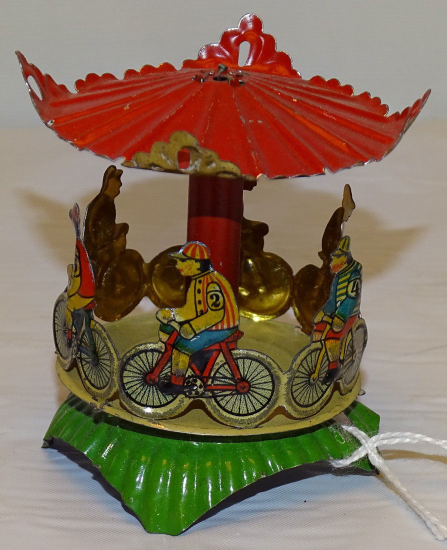 Antique German Tin Penny Toy Bicycle Merry-Go-Round (1 of 3)