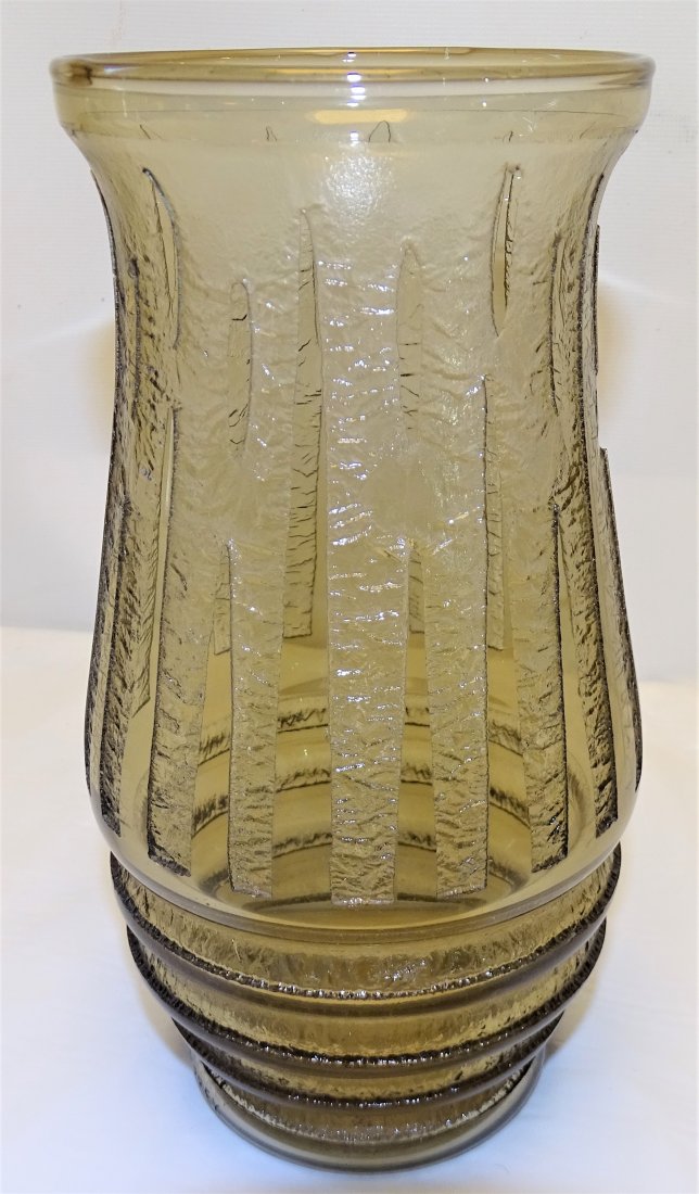 Schneider Verrex Art Deco Smoke Glass Vase (1 of 5)