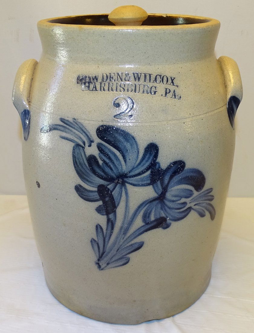 Cowden & Wilcox Harrisburg Pa Decorated Stoneware Crock (1 of 7)