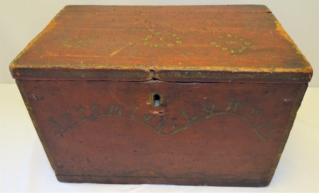 PA Red Paint Decorated Document Box (1 of 7)