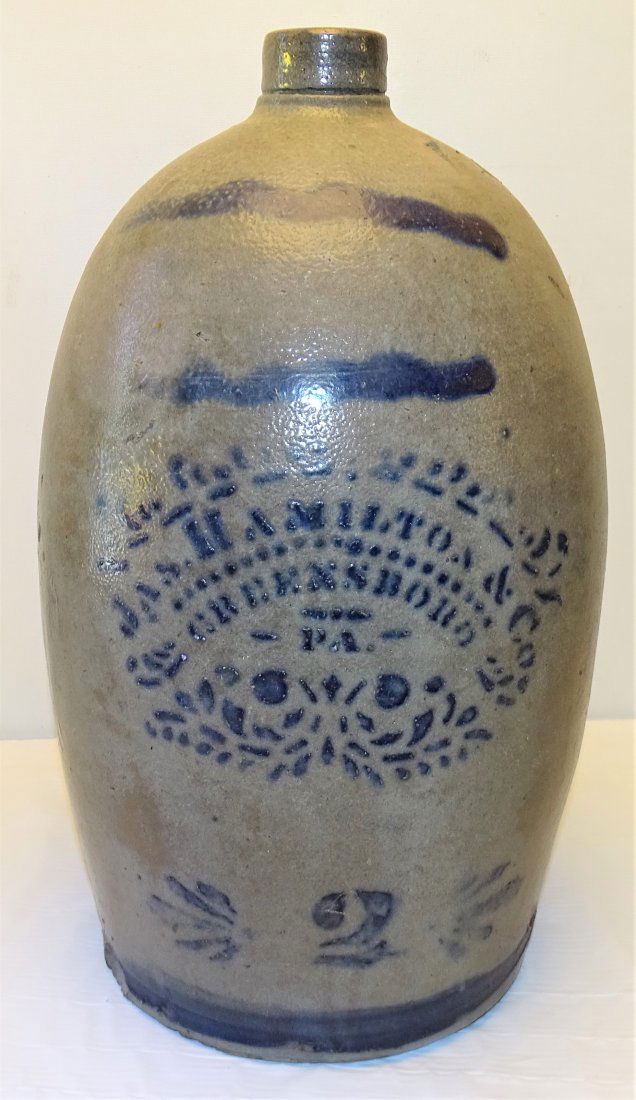 Jas Hamilton Greensboro 2 Gal Decorated Stoneware Jug (1 of 6)