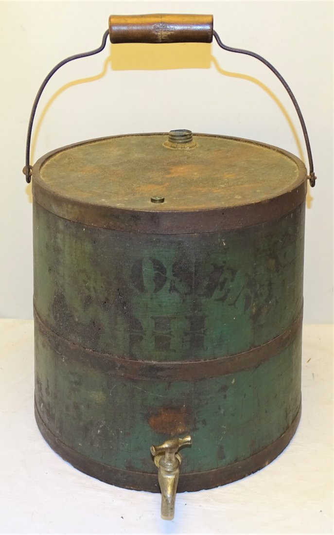 Green Kerosene Oil Firkin Bucket (1 of 3)