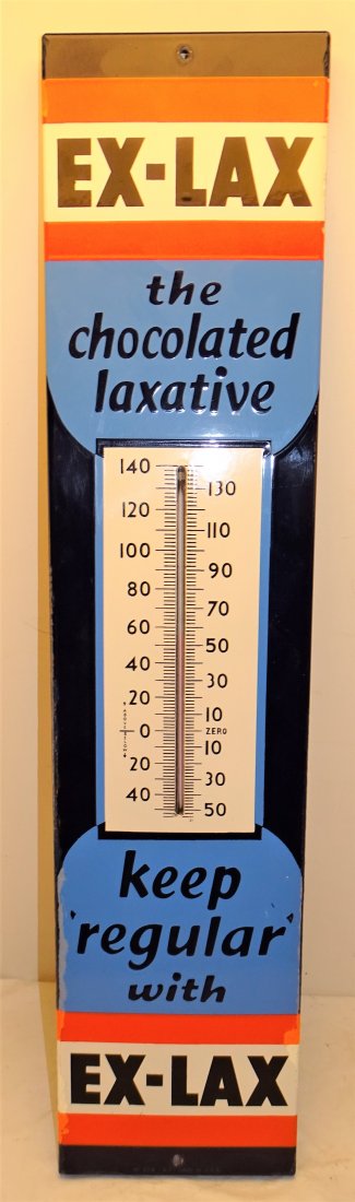 Ex-Lax Porcelain Advertising Thermometer (1 of 4)