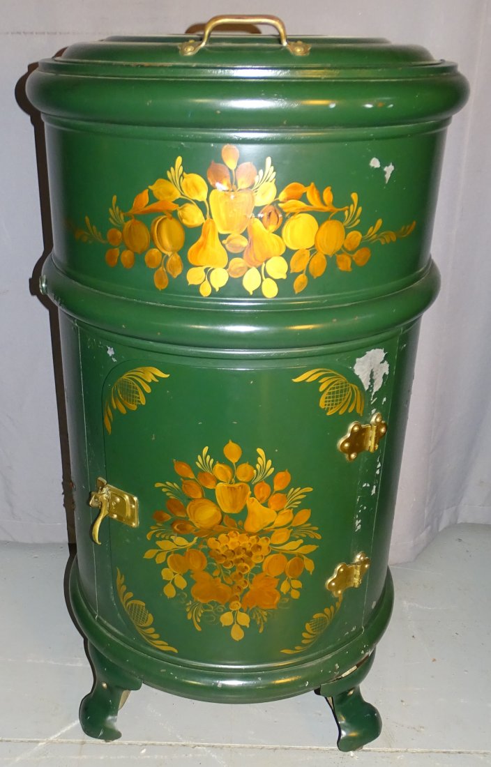Round Metal Painted Ice Box (1 of 7)