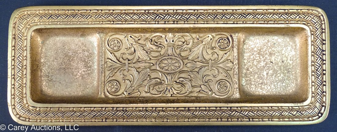 Tiffany Studios Gilt Bronze Spanish Pattern Pen Tray (1 of 3)