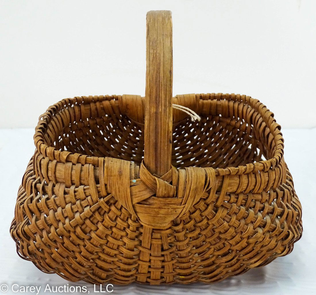 Nice Antique Miniature Splint Market Basket (1 of 6)