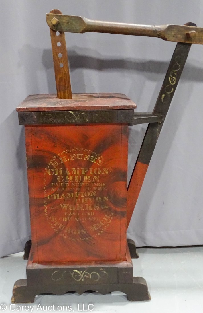 Nice Funks No 3 Champion Paint Decorated Wood Butter Churn (1 of 8)