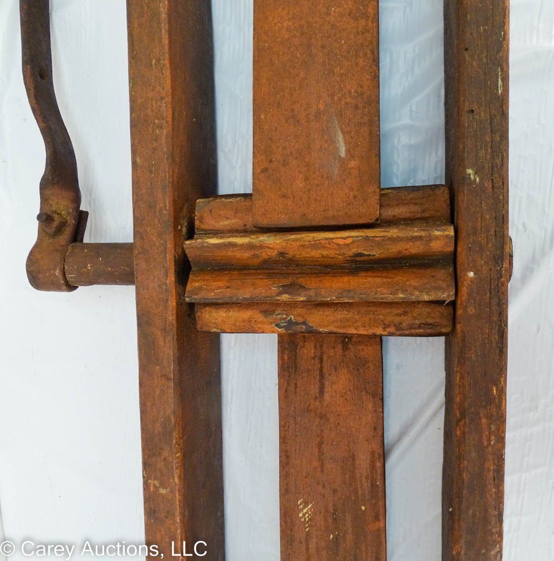 Large Wood Fire Department Noise Maker Old Red Paint (1 of 4)