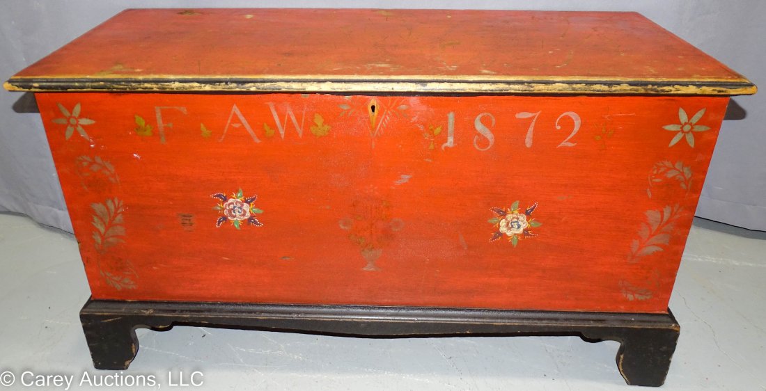 Nice 1872 Soap Hollow Pa Decorated Blanket Chest (1 of 11)