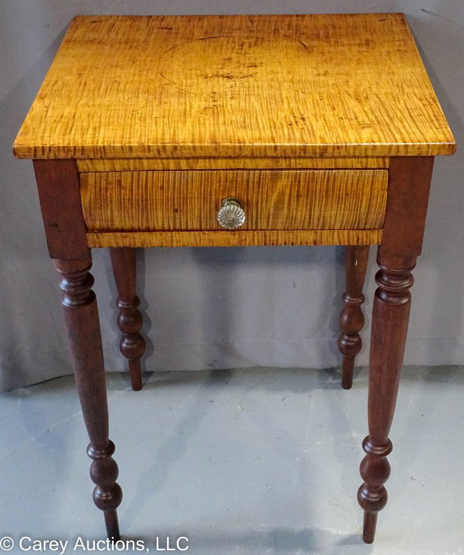 Nice Pa Curly Maple & Cherry 1 Drawer Stand (1 of 5)