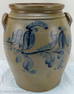 J. Weaver Beaver Pa Cobalt Decorated 6 gal Stoneware Crock Jar