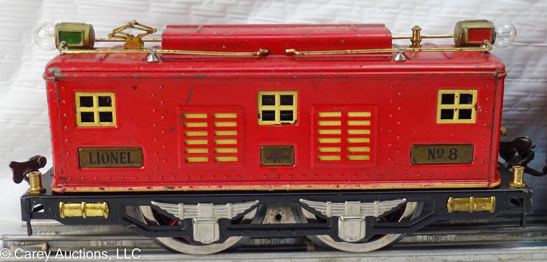 Lionel No 8 Standard Gauge Red Passenger 4 pc Train Set (1 of 8)