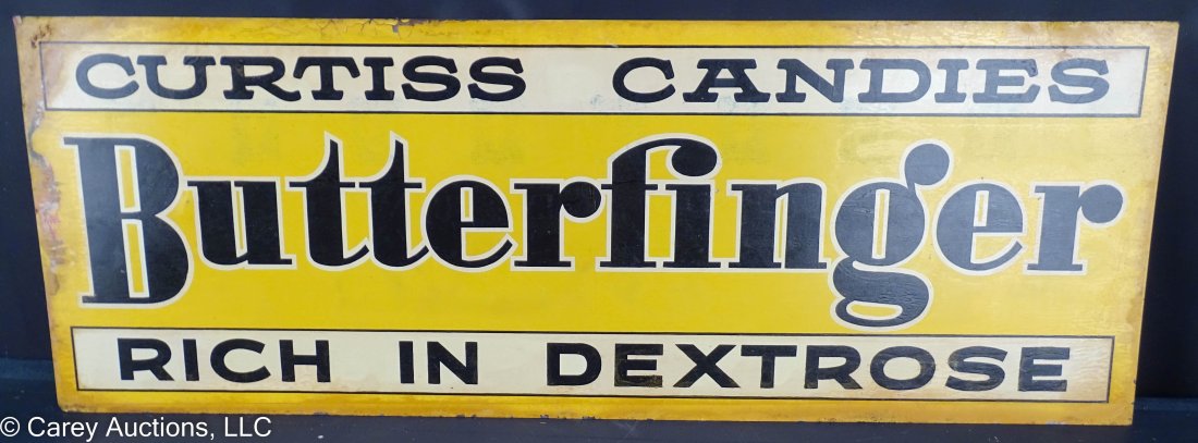 NOS Curtiss Butterfinger Candy Bar Tin Tacker Advertising Sign (1 of 5)