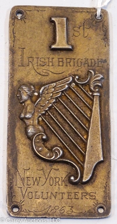 RARE 1863 CIVIL WAR BADGE NY VOL 1ST IRISH BRIGADE (1 of 2)