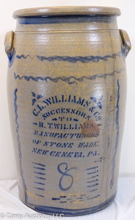 CL WILLIAMS NEW GENEVA PA 8 GAL DECORATED CROCK (1 of 20)