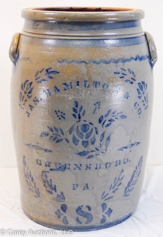 JAS HAMILTON & Co 8 GALLON DECORATED CROCK (1 of 9)