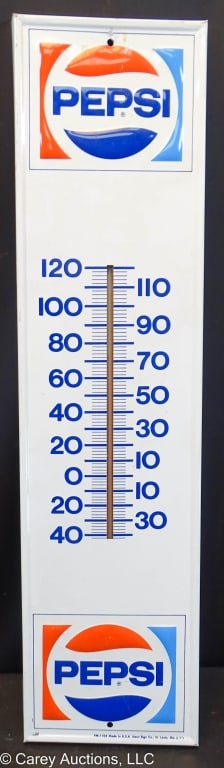 PEPSI COLA THERMOMETER TIN STOUT SIGN Co (1 of 4)