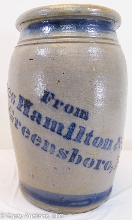 JAMES HAMILTON GREENSBORO PA 1 GALLON CROCK (1 of 7)