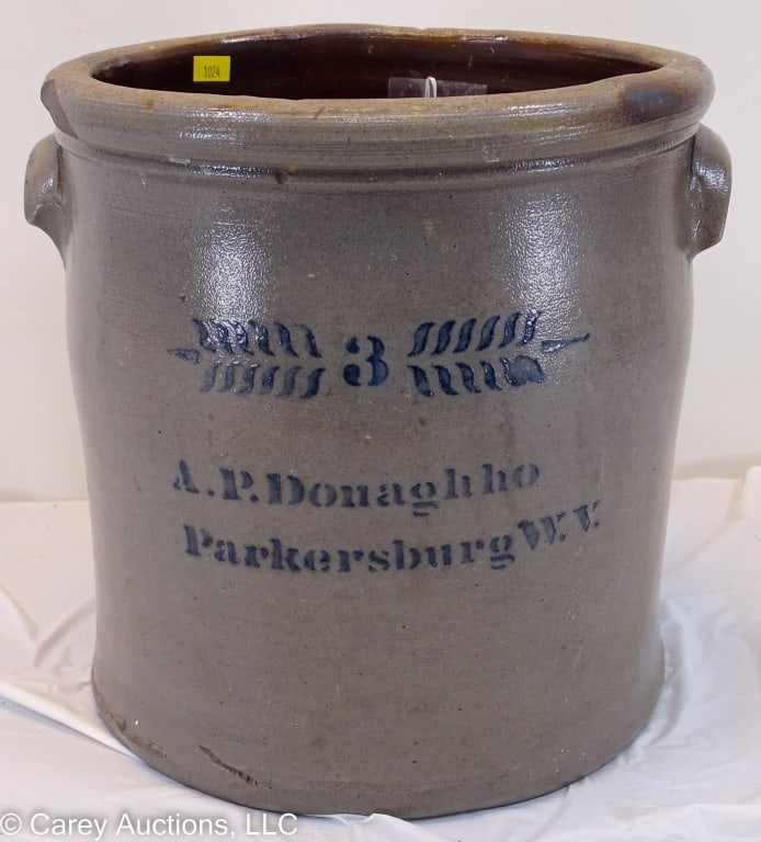 3 GALLON AP DONAGHHO PAKERSBURG WV CROCK (1 of 7)