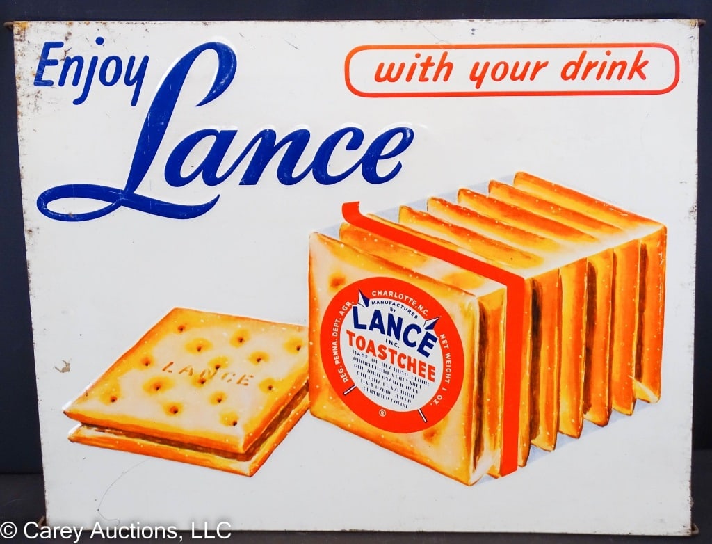 LANCE TOASTCHEE CRACKERS TIN ADVERTISING SIGN (1 of 4)