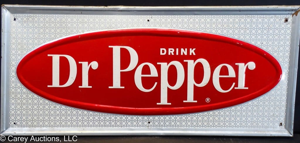 DRINK DR PEPPER TIN ADVERTISING SIGN (1 of 2)