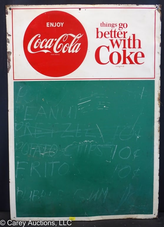 VINTAGE COCA COLA CHALKBOARD TIN ADVERTISING SIGN (1 of 6)