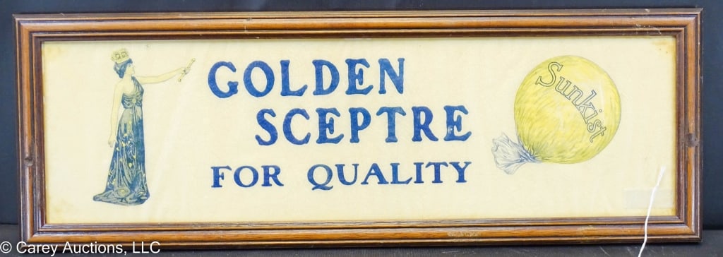 ANTIQUE SUNKIST GOLDEN SCEPTRE ORANGES SIGN (1 of 4)