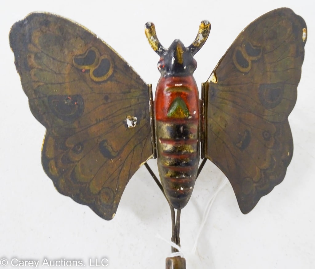 VICTORIAN BUTTERFLY PUSH TOY MOVABLE WINGS (1 of 5)