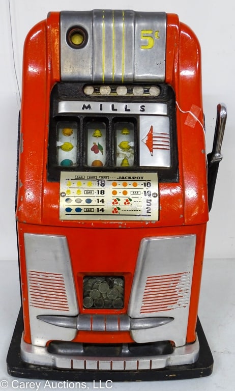 ANTIQUE MILLS 5 CENT SLOT MACHINE (1 of 4)