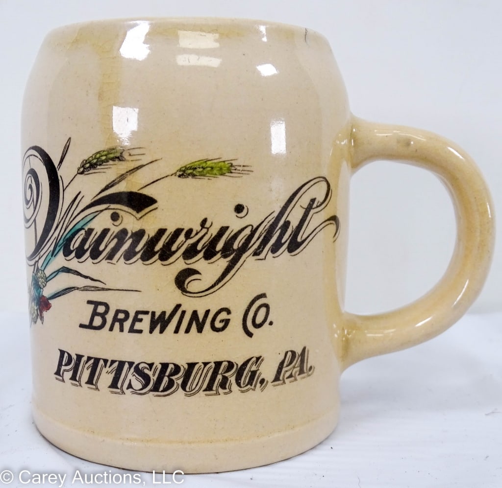 WAINWRIGHT BREWING PITTSBURG PA STONEWARE MUG (1 of 8)
