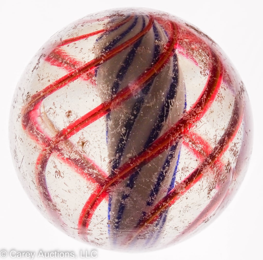 19TH C GERMAN HANDMADE GLASS MARBLE SOLID CORE (1 of 6)