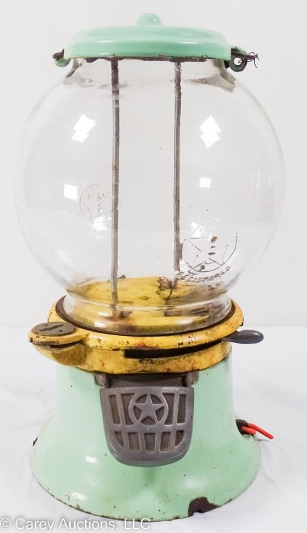 CAST IRON ALUMINUM GLASS COUNTER GUMBALL MACHINE (1 of 5)