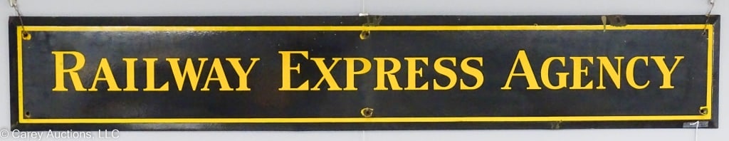 LARGE PORCELAIN RAILWAY EXPRESS AGENCY SIGN (1 of 10)